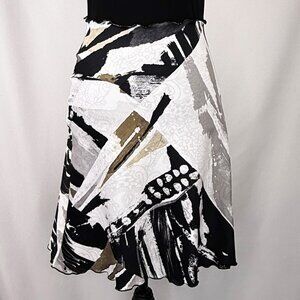 Haystacks Reversible Black & White No Wrinkle Skirt, Size M